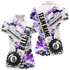 Maxcorners Cracky Billiard 8 Ball Pool With Camo Men Polo Shirts Custom Team League Billiard Shirts| Purple LM154
