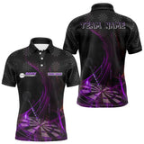 Maxxcorners Flaming Dartboard 3D & Dart Arrow Purple Men's Darts Shirt Custom Name For Players MT0307