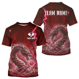 Maxcorners Lightning Red Waves Dragon Custom Men's Pickleball T-Shirt Pickleball Team Jerseys MT0811