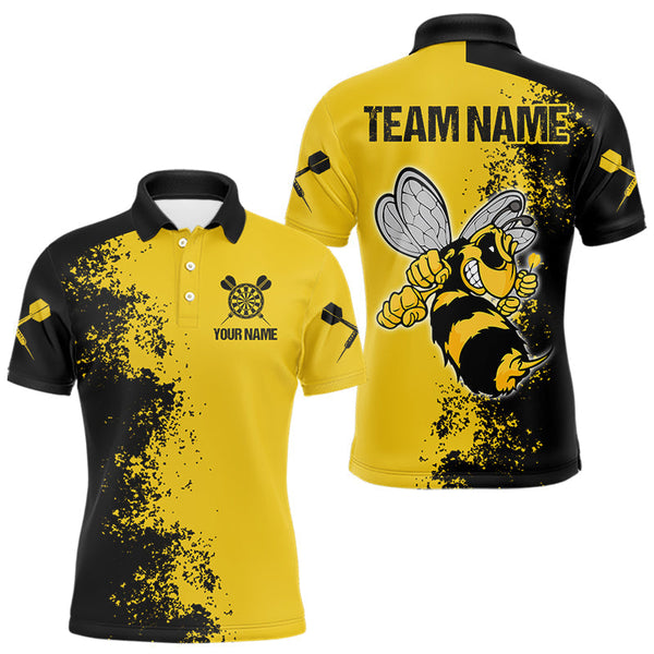 Maxxcorners Grumpy Bee Dart Arrow Funny Darts Shirt For Men Custom Name & Team For Darts Jersey MT0307