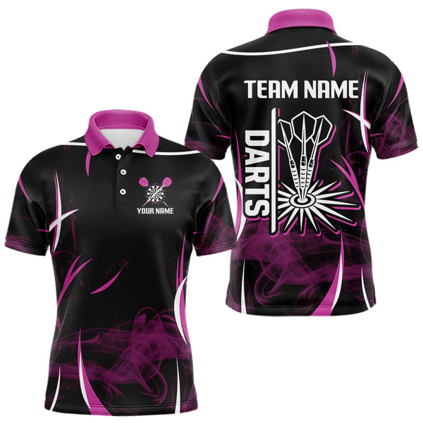 Maxcorners Persionalized Purple Smokes Dart Arrows Dart Shirt For Men, Custom Dart Jerseys