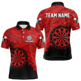 Maxcorners Splashed Pattern Red Dart Boards Custom Dart Shirt For Men, Dart Team Jerseys