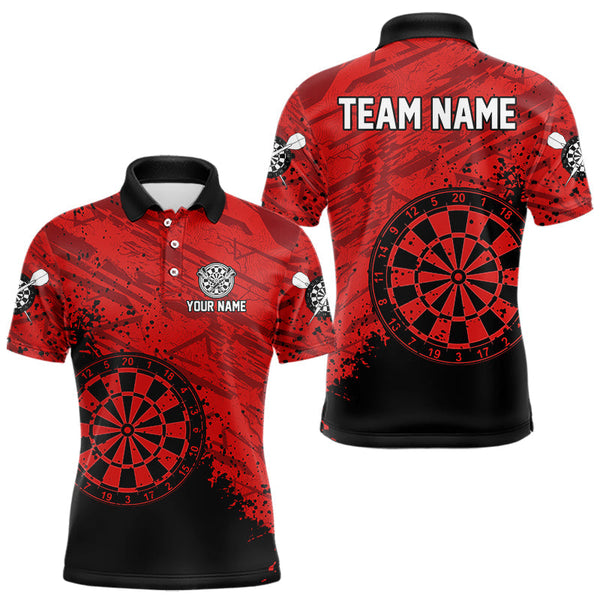 Maxcorners Splashed Pattern Red Dart Boards Custom Dart Shirt For Men, Dart Team Jerseys