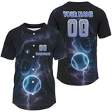 Maxcorners Personalized Blue Baseball Jersey For Men Custom Lion & Lightning Baseball, Baseball Team LM2608