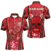 Maxcorners Red Skull & Flame Darts Men's Darts Polo Shirt Custom Name For Players LM1307