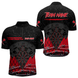 Maxcorners Barbed Wire & Grunge Dartboard Red Darts Shirt For Men - Custom Name For Players MT2306