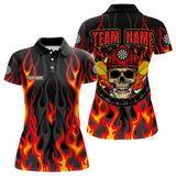 Maxcorners Personalized Skull Firefighter In Flame Custom Darts Shirt For Men, Dart Team Shirts LM233