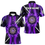 Maxcorners Custom Purple Flames Dartboard Flower Men Darts Polo Shirt Dart Team Jersey Gifts TU1911