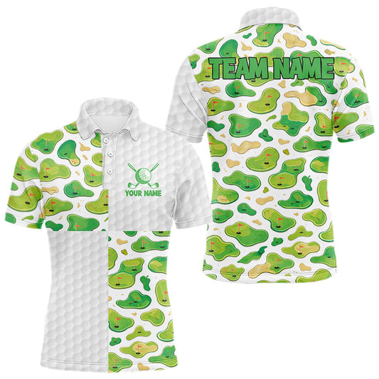 Maxcorners Personalized Mens Golf Polo Shirts Green Golf Courses Custom Name Golf Team Shirt, Golf Gifts LM1903
