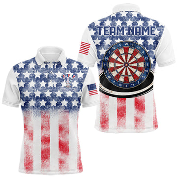 Maxcorners Custom American Flag Dart Shirts For Men Patriotic Dart Team Shirt Darter Outfits Attire LM1903