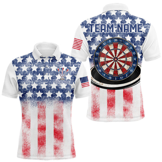 Maxcorners Custom American Flag Dart Shirts For Men Patriotic Dart Team Shirt Darter Outfits Attire LM1903