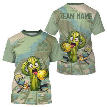 Maxcorners Custom Funny Green Pickles Play Pickleball Shirts For Men, Pickleball Team Camouflage Attire LM1904