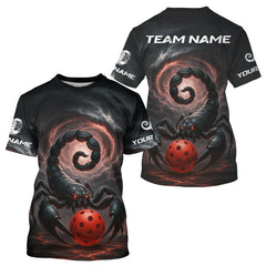 Maxcorners Custom Black And Red Scorpion Pickleball T-Shirt For Men Outfits Pickleball Jersey LM1501