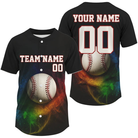 Maxcorners Custom Baseball Jersey For Men Personalized Colorful Baseball, Youth Baseball Jerseys LM2608