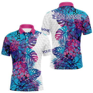 Maxcorners Flamingo Golf Clothing Waving Summer Golf Shirt Funny Custom Floral Golf Polo, Best Golf Gifts