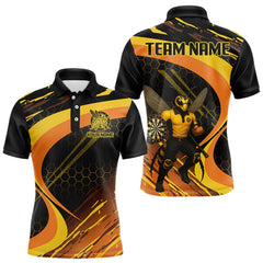 Maxcorners Bee Man Honeycomb Pattern Darts Team Shirt For Men - Custom Team & Player Name LM1625