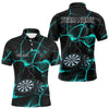 Maxcorners Flame Dartboard & Chains Darts Shirt For Men - Custom Name & Team Jersey | Opt2 - Turquoise LM3006