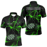 Maxcorners Flame Dartboard & Chains Darts Shirt For Men - Custom Name & Team Jersey | Opt3 - Green LM3006