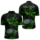 Maxcorners Flame Dartboard & Chains Darts Shirt For Men - Custom Name & Team Jersey | Opt3 - Green LM3006
