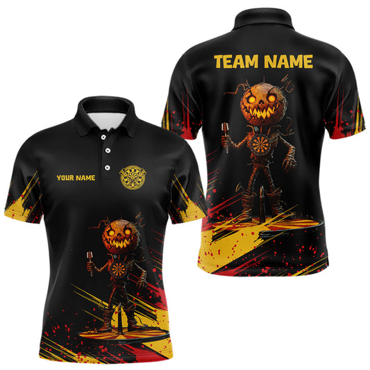 Maxcorners Pumpkins Head Custom Halloween Funny Dart Shirts For Men, Dart Jerseys