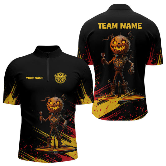 Maxcorners Pumpkins Head Custom Halloween Funny Dart Shirts For Men, Dart Jerseys