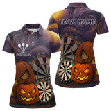 Maxcorners Pumpkin Dartboard 3D Custom Halloween Funny Darts Polo Jerseys For Men, Darts Shirt LM2707