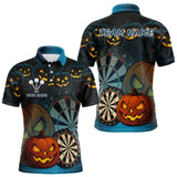 Maxcorners Custom Halloween Funny Darts Polo Jerseys For Men, Darts Team Shirt LM2707