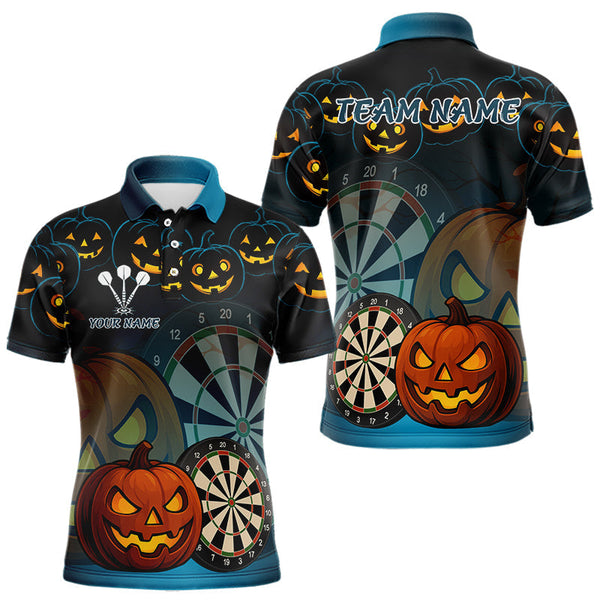 Maxcorners Custom Halloween Funny Darts Polo Jerseys For Men, Darts Team Shirt LM2707