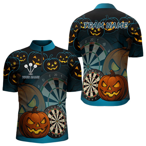 Maxcorners Custom Halloween Funny Darts Polo Jerseys For Men, Darts Team Shirt LM2707