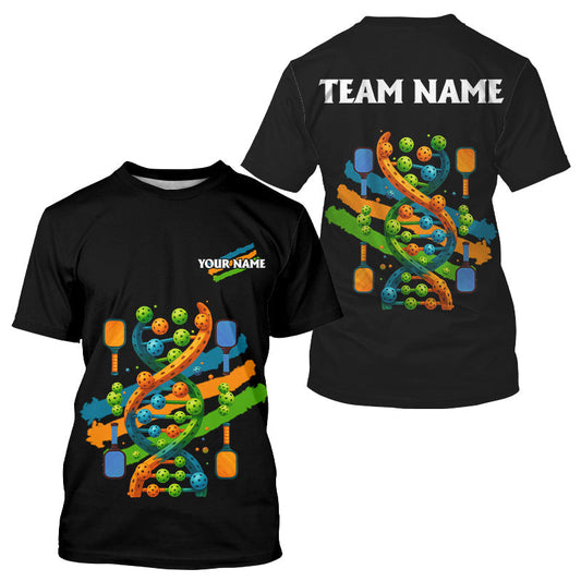 Maxcorners Pickleball It's In My Dna Custom Funny Pickleball T-Shirt, Black Pickleball Jersey For Men LM2608
