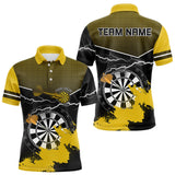 Maxcorners Yellow And Black Dartboard Lightning Darts Shirt For Men - Custom Team Name