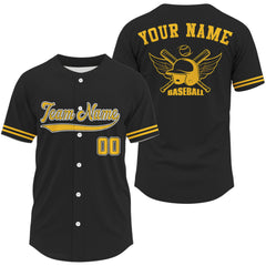 Maxcorners Minimalist Baseball Jersey For Men - Custom Name, Number & Logo | Yellow LM2608