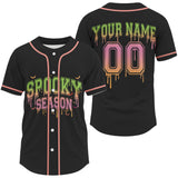 Maxcorners Spooky Season Dripping Personalized Halloween Baseball Jerseys For Men, Baseball Gift  LM2608