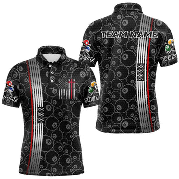 Maxcorners Gold Crown Ball Billiard Ball Shirts For Men Personalized Attire Billiard Team Shirt LM0101