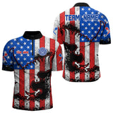 Maxcorners Darts Grunge Eagle US Flag Pattern Custom Dart Shirt For Men, Dart Team Jerseys