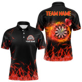 Maxcorners Darts  Red Fire Flame Dartboard Custom Dart Shirt For Men, Dart Team Jerseys
