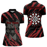 Maxcorners Darts Red Scratch Bulldog Dart Shirt Custom Dart Team Shirt For Men, Dart Jerseys