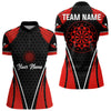Maxcorners Darts Halftone Pattern Dartboard Custom Red Dart Shirt For Men, Dart Team Jerseys