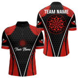 Maxcorners Darts Halftone Pattern Dartboard Custom Red Dart Shirt For Men, Dart Team Jerseys