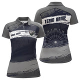 Maxcorners Grey Modern Grunge Dartboard Men's Darts Shirt - Custom Name For Dart Players MT1006