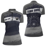 Maxcorners Grey Modern Grunge Dartboard Men's Darts Shirt - Custom Name For Dart Players MT1006