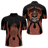 Maxcorners Skull Firefighter Orange-Black Custom Flame Dart Shirt For Men, Dart Team Jerseys