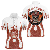 Maxcorners Skull Firefighter Orange-White Custom Flame Dart Shirt For Men, Dart Team Jerseys