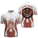 Maxcorners Skull Firefighter Orange-White Custom Flame Dart Shirt For Men, Dart Team Jerseys