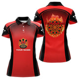 Maxcorners Red Flaming & Smoke Dartboard Men's Darts Shirt - Custom Name For Darts Jersey MT1006