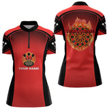 Maxcorners Red Flaming & Smoke Dartboard Men's Darts Shirt - Custom Name For Darts Jersey MT1006