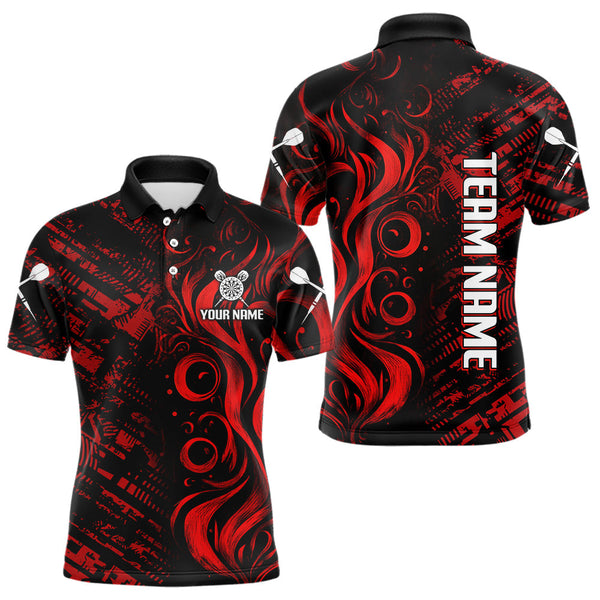 Maxcorners Grunge Style Dart Arrows Custom Red Dart Shirt For Men, Dart Team Jerseys