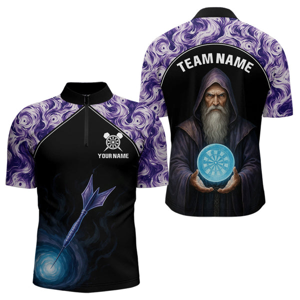 Maxcorners Mystic Sorcerer Dartboard Men's Magical Darts Shirt - Custom Name For Darts Jersey MT1706
