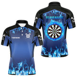 Maxcorners Blue Flaming Dartboard Men's Flaming Darts Shirt - Custom Name For Darts Jersey MT1706