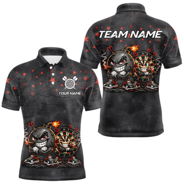 Maxcorners Custom Funny Bomb Darts Shirt For Men Personalized Bomb Grunge Darts Team Tournament Jersey